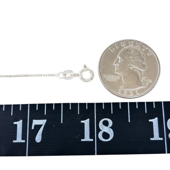 Vintage FAS Italy Sterling Silver 925 Box Chain Necklace 18" - Picture 3 of 4